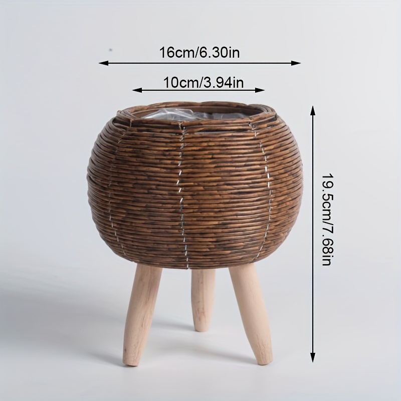 Charming Rustic Rattan Planter - Aloe Vera Pot 评论和价格